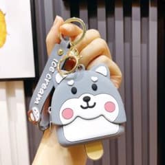 コーギー小銭入れミニポーチキーホルダー #グレーのサムネイル