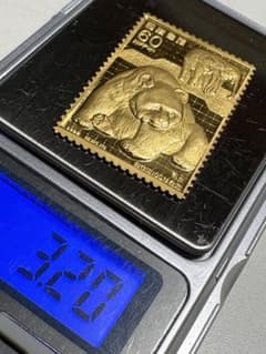 希少　松本徽章工業　純金　金属工芸品　約3.20g 純金/純銅　プレート パンダ 希少 松本徽章工業 純金 金属工芸品 約3.20g 純金/純銅 プレート