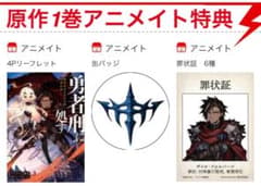 勇者刑に処す小説1巻 アニメイト特典 缶バッジ リーフレット 罪状証
