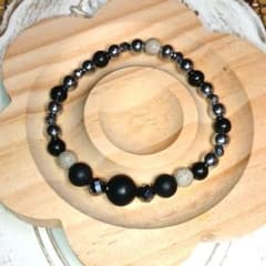 専用出品❣シュンガイト✡高純度12Nテラヘルツ鉱石✡アンクレット 高純度テラヘルツ鉱石☆シュンガイト☆北投石☆ヘマタイトブレスレット
