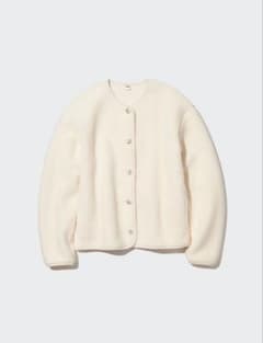 【UNIQLO】ボアフリースクルーネックカーディガンのサムネイル
