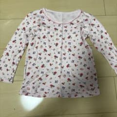 キッズ 長袖インナー ピンク チェリー柄のサムネイル