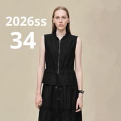 エルメス 2026春夏 新作 新品 ノースリーブブラウス 刺繍入り 34 