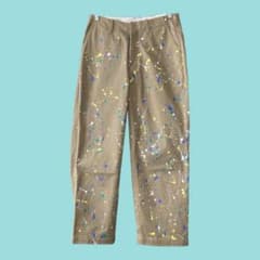 【美品】別注 ユニバーサルオーバーオール×アダムエロペ ペイント ワイドパンツのサムネイル