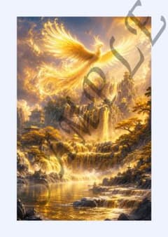 鳳凰 開運AIアート 金運上昇 神鳥フェニックスポスター A4サイズ額縁