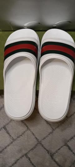GUCCI ホワイト サンダルWeb Slide Sandal UK9のサムネイル