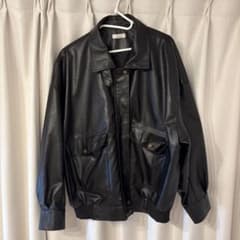 フェイクレザー ブルゾン ジャケット ブラックのサムネイル