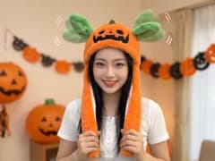 ハロウィン 耳が動く帽子 パンプキン オレンジのサムネイル