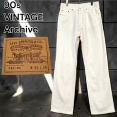 90s LEVI'S リーバイス520 デニム 白ジーンズ テーパードストレートのサムネイル