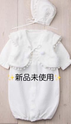 週末セール【新品未使用】(秋冬用)ニットキルト 帽子 ボレロ付きドレスオールのサムネイル