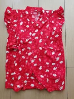 甚平 ロンパース 赤 うさぎ柄 80cmのサムネイル