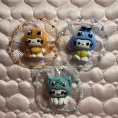 ハローキティ 第1世代御三家 スクイーズ 3個セット ハート刺繍のサムネイル