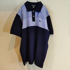 Eddie Bauer ネイビー ストライプ ポロシャツ XL - メルカリ