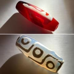 観音天珠 九眼天珠 2個セット 約30mm 瑪瑙天珠 高透過タイプ - メルカリ