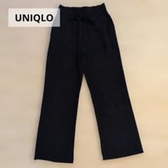 UNIQLO ウォッシャブルニットリブパンツ ネイビーのサムネイル