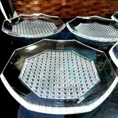 未使用品 HOYAクリスタル 八角形 プレート 5枚セット 直径14.5センチ