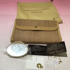 52099美品 コンテス COMTESSE ホースヘアー クラッチバッグ 薄茶 