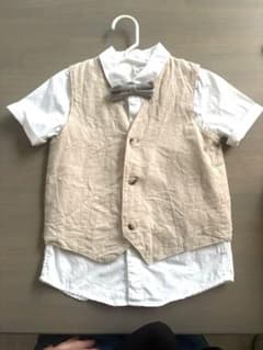 【お値下げ！】H&M フォーマル服 ベージュ　夏用　100センチ　2-3歳用のサムネイル