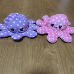 リバーシブル タコ ぬいぐるみ 2個セット 水玉模様　キラキラ