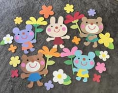 保育　壁面　春　どうぶつとおはなのサムネイル