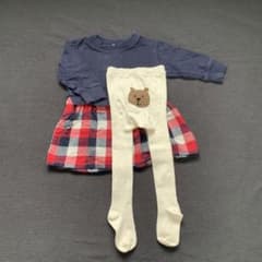 BabyGap・タイツ(白)&無印・ワンピースのサムネイル