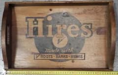 ヴィンテージHires ハイアーズ60s木製トレイ ルートビアのサムネイル