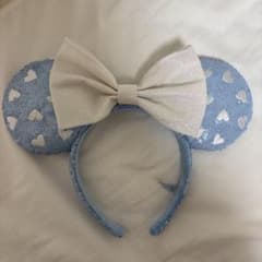 【ちひろ様専用】ディズニー　ミニー　スパンコールカチューシャ　水色のサムネイル