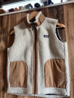 patagonia フリースベスト Lサイズ アイボリー/ブラウンのサムネイル