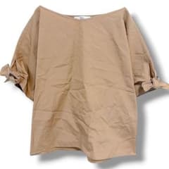 Droit Lautreamont Sleeve Ribbon Blouse, Brown, Size 2 (M), Pullover