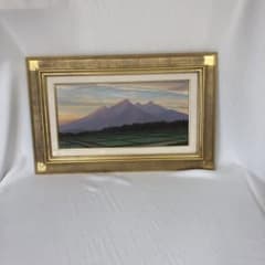 ≪国美協≫TOMOYUKI・友之、『雪の富士山月』、油彩画、SM号：22,7cm