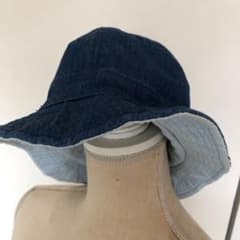 미사용 남녀 겸용 데님 리버시블 모자