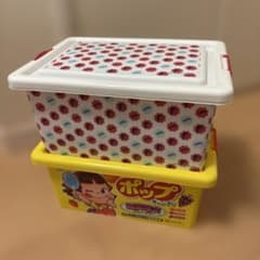 値下げ　不二家 ペコちゃん ミルキー コンテナ 2個セットのサムネイル