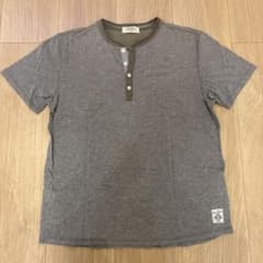 BACK NUMBER ヘンリーネック Tシャツ グレー Lサイズのサムネイル