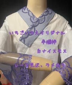 いちごいちえオリジナル半襦袢 筒袖 簡易衣紋抜き付き 白ナイスモス