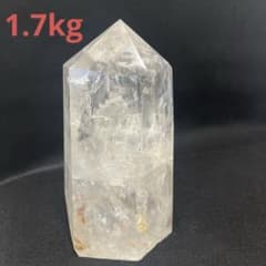 台座付き ブラジル産 水晶ポイント 約1667g 天然石 六角柱 レインボー