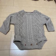 《ちっぴちゃん様専用》バースデー　ニットロンパース&サロペットのサムネイル