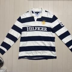 TOMMY HILFIGERラガーシャツ ボーダー 長袖 ホワイト／ネイビーのサムネイル