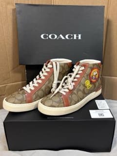 【未使用】COACH × SNOOPYコラボ　ハイカットスニーカー シグネチャーのサムネイル