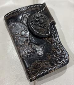 WILD HEARTSスカルカービングデザイン レザーキーケース - メルカリ