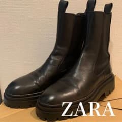 ジル様専用出品ZARA レザートラックアンクルブーツのサムネイル