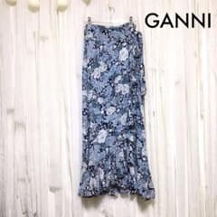 GANNIガニー　大人気　花柄ラッフルラップロングスカート