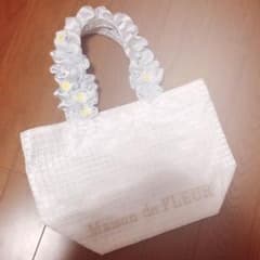 メゾンドフルール♡フラワーレースチェックハンドトートバッグのサムネイル