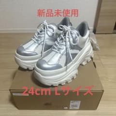 【新品】JEANASIS シルバー 白 ホワイト スニーカー 厚底 24cmのサムネイル