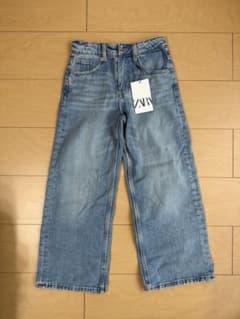 ZARA ワイドレッグパンツ ライトブルー 128cmのサムネイル