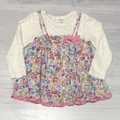 センスオブワンダー 90 長袖チュニック リバティ花柄 ピンク - メルカリ