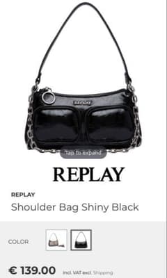 REPLAY ショルダーバッグ シャイニーブラック