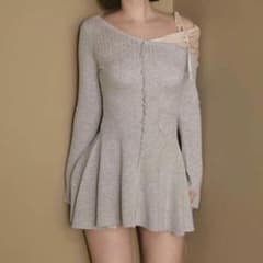 Andmary Helen knit flare mini dress - メルカリ