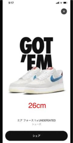 NIKE Undefeated  エアフォース1のサムネイル