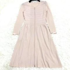 美品☆Rene ルネ　ニットワンピース　パールダブルジップ　ロング　34　ピンク 美品☆Rene ルネ ニットワンピース パールダブルジップ ロング 34