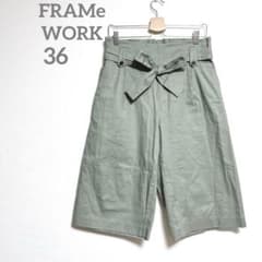 Framework Wide Cropped Pants, Size 36, Green, High Waist, Half Pants